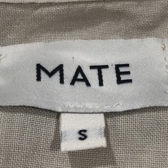 Mate the Label Logan Linen Top Boxy Button Down Short Sleeve Top Small - Picture 5 of 8